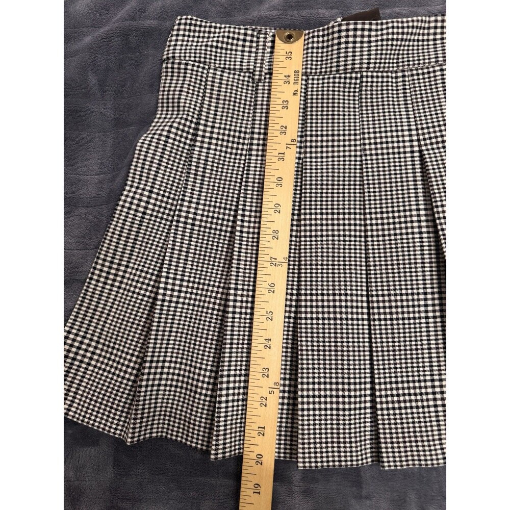 MAISON D'AMELIE Black & White Houndstooth Pleated Mini Skirt Small NWT - Picture 10 of 10
